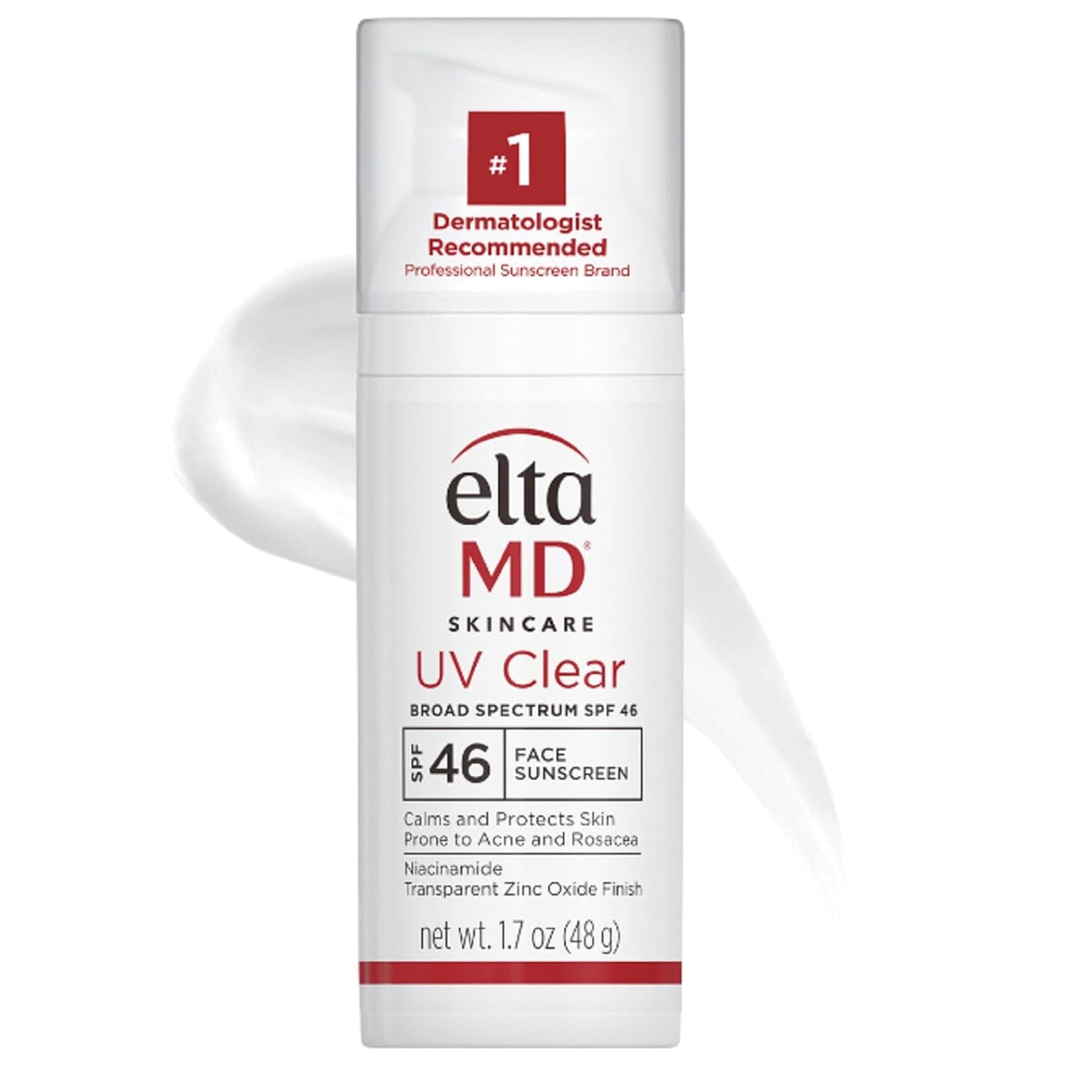 EltaMD UV Clear Face Sunscreen SPF 46 – Oil-Free Zinc Oxide Sunscreen, Dermatologist-Recommended for Sensitive & Acne-Prone Skin (1.7 oz)
