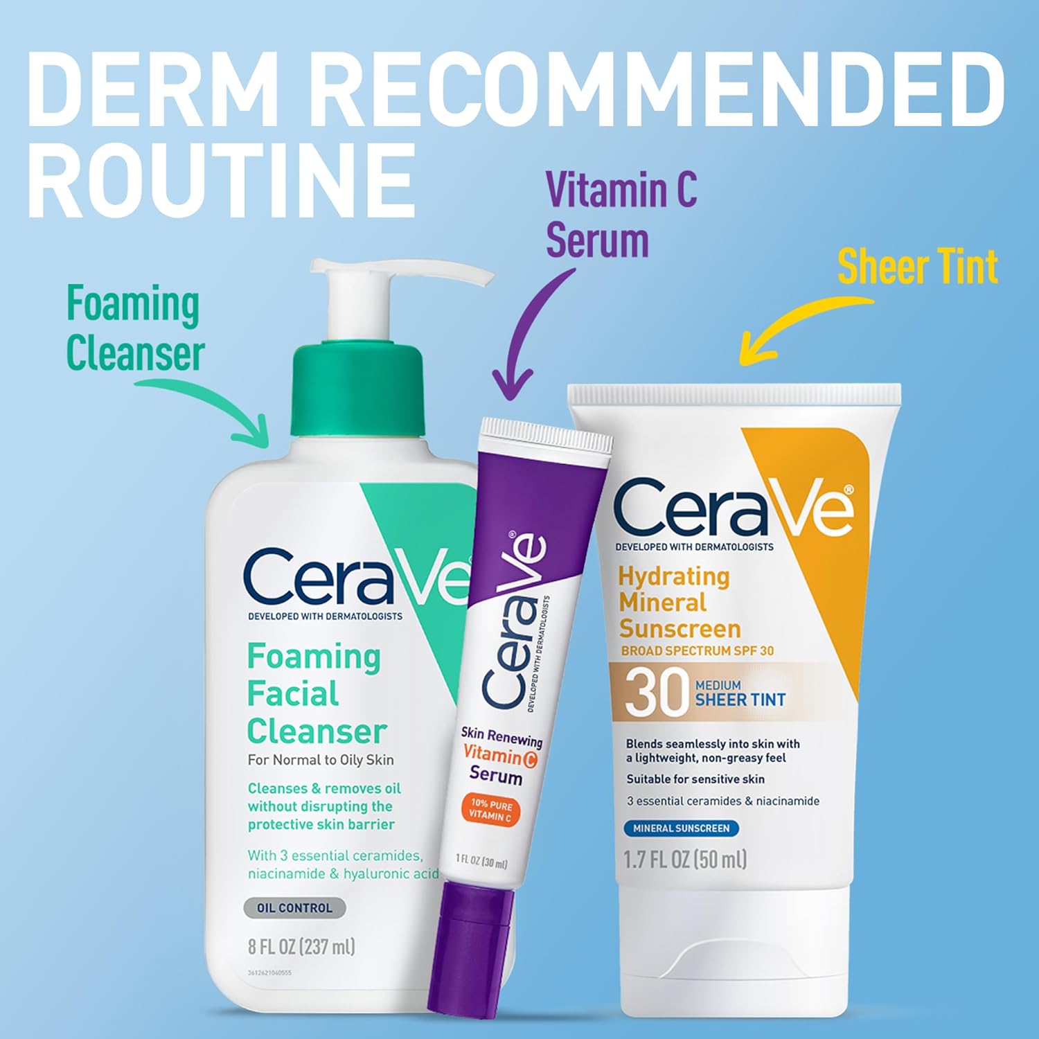 CeraVe Hydrating Mineral Sunscreen SPF 30 with Sheer Tint – Tinted 100% Mineral Face Sunscreen with Zinc Oxide & Titanium Dioxide (1.7 oz) - Image 6