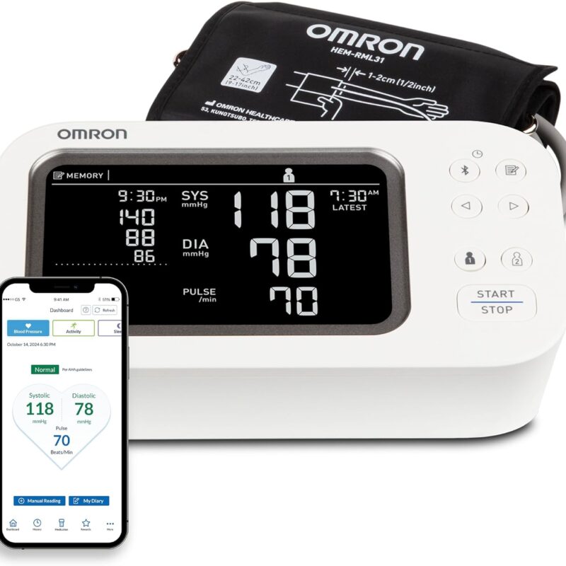 OMRON Platinum Blood Pressure Monitor for Home Use & Upper Arm Blood Pressure Cuff - #1 Doctor & Pharmacist Recommended Brand - Clinically Validated - AFib Detection - Connect App