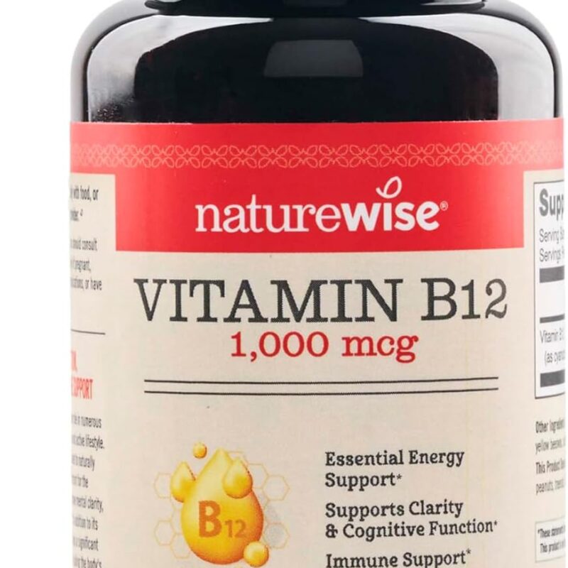 NatureWise Vitamin B12 1000 mcg - Dietary Supplement for Supporting Energy Metabolism, Mental Clarity, Nervous System Health - Easy-to-Swallow, Soy & Gluten-Free, Non-GMO - 60 Softgels[60-Day Supply] | Doctor-Recommended Health & Wellness Product