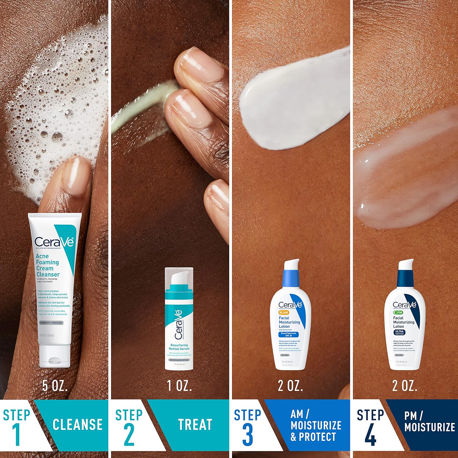 🧴 CeraVe Acne Skin Care Set (4-Step Complete Acne Routine) - Image 2