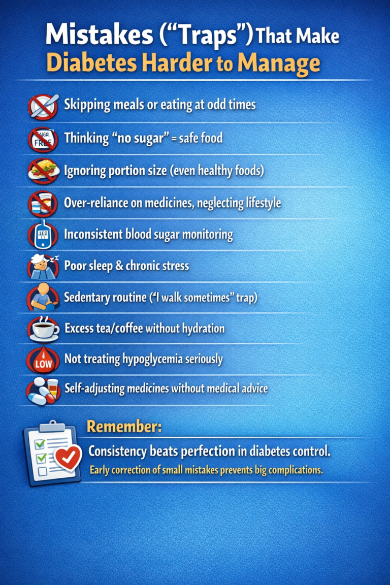 Mistakes (“traps”) that make diabetes harder to manage