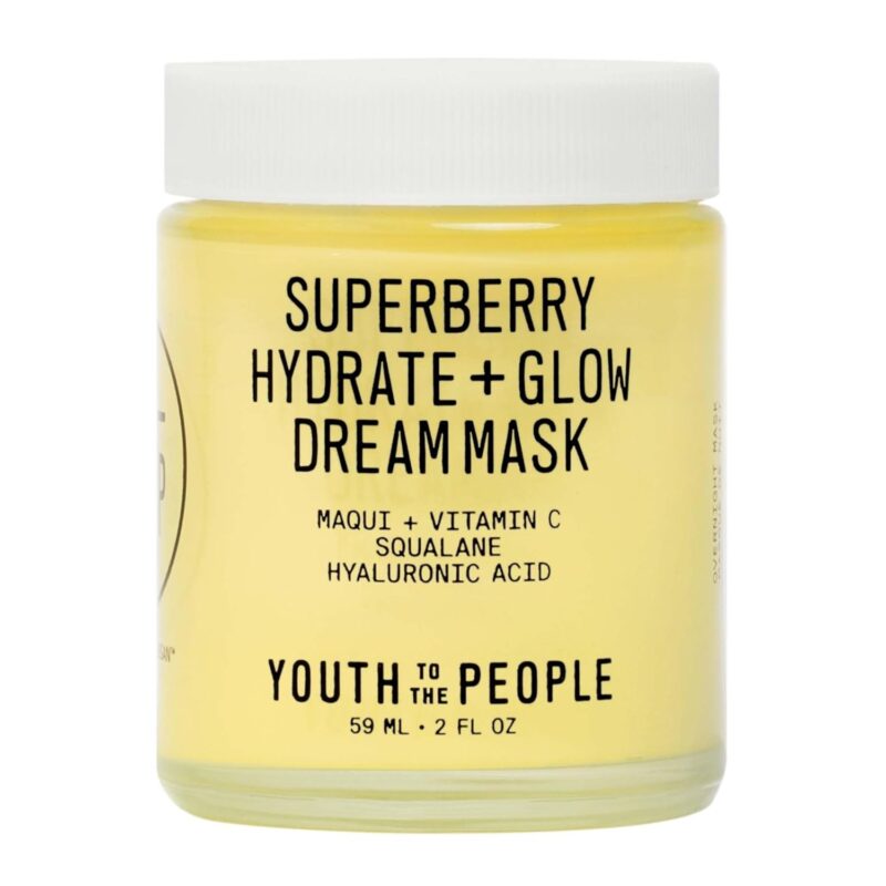 Youth To The People Superberry Dream Mask - Hyaluronic Acid + Vitamin C Face Moisturizer + Overnight Facial Mask, Hydrates + Plumps + Brightens Skin, Evens Skin Tone, For Dry + Dull Skin, Non-Greasy