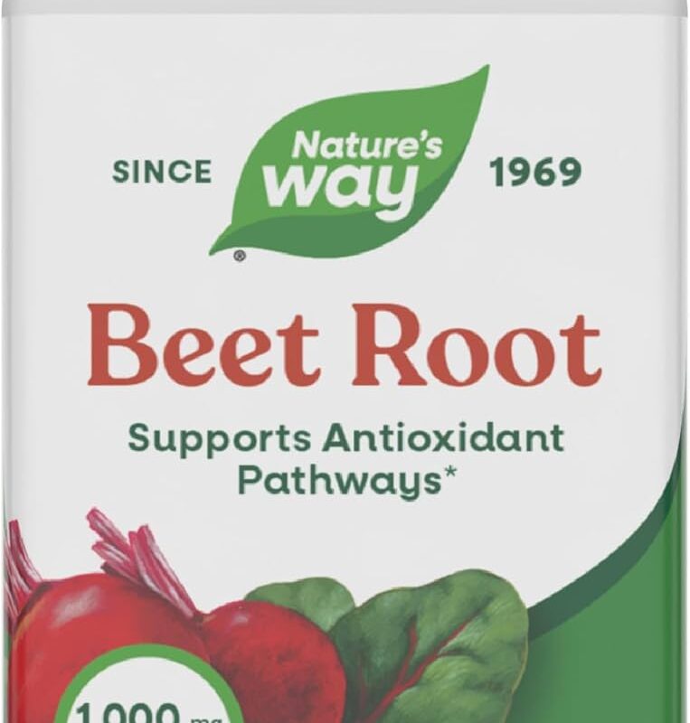 Nature's Way Beet Root Capsules, Supports Antioxidant Pathways*, Helps Neutralize Free Radicals*, 1000 mg per 2-Capsule Serving, Vegan, 100 Count (Packaging May Vary)