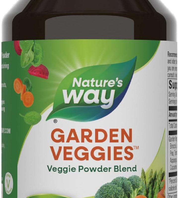 Nature's Way Garden Veggies, Veggie Powder Blend, 900 mg per 2-Capsule Serving, 60 Vegan Capsules (Packaging May Vary)