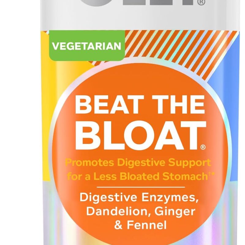 OLLY Beat The Bloat Capsules, Digestive Support Enzymes, Supplement for Women - 25 Count