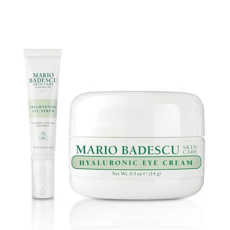 Mario Badescu Eye Cream for Dark Circles and Puffiness – Hyaluronic, Caffeine or Glycolic – Hydrating, Firming and Anti Aging Overnight Under Eye Care Treatment for Fine Lines and Wrinkles