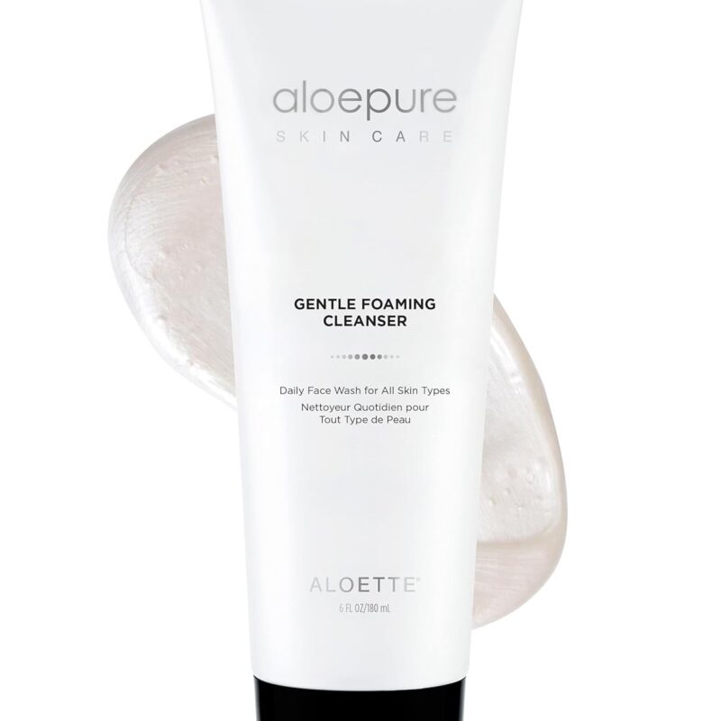 Aloette Gentle Foaming Facial Cleanser - Moisturizing Face Wash for Women & Men - Facewash Skin Cleanser Rejuvenates & Replenishes Natural Moisture, Facial Cleansing for All Skin Types - 6 Fl Oz