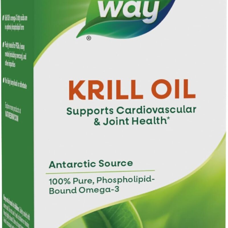 Nature's Way Krill Oil, Supports Cardiovascular and Joint Health*, 100% Pure Omega-3, 30 Softgels (Packaging May Vary)